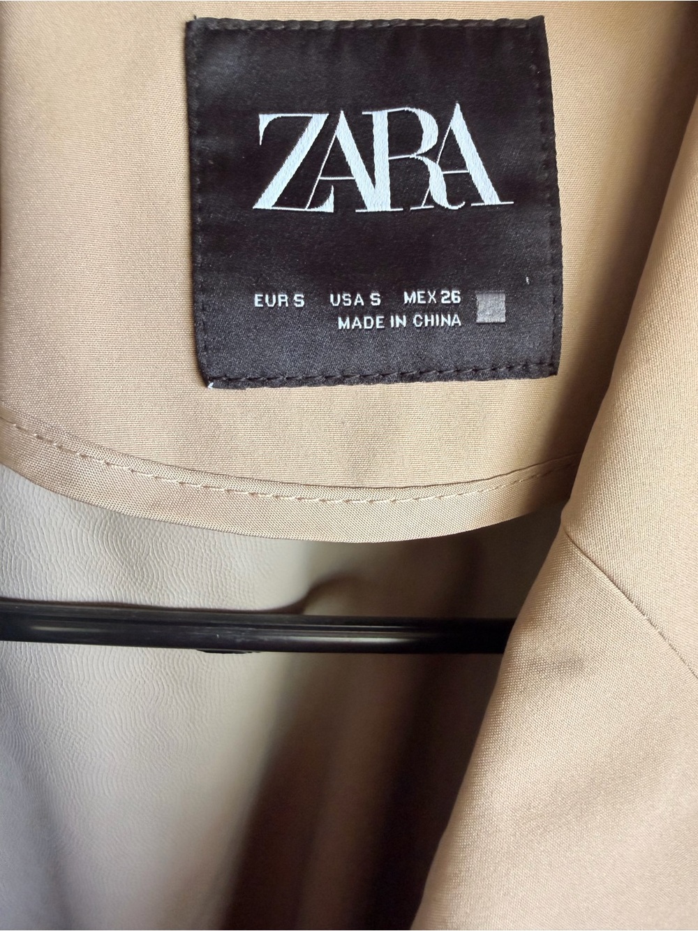 ZARA Beige Double-Breasted Trench Coat - Picture 2 of 5